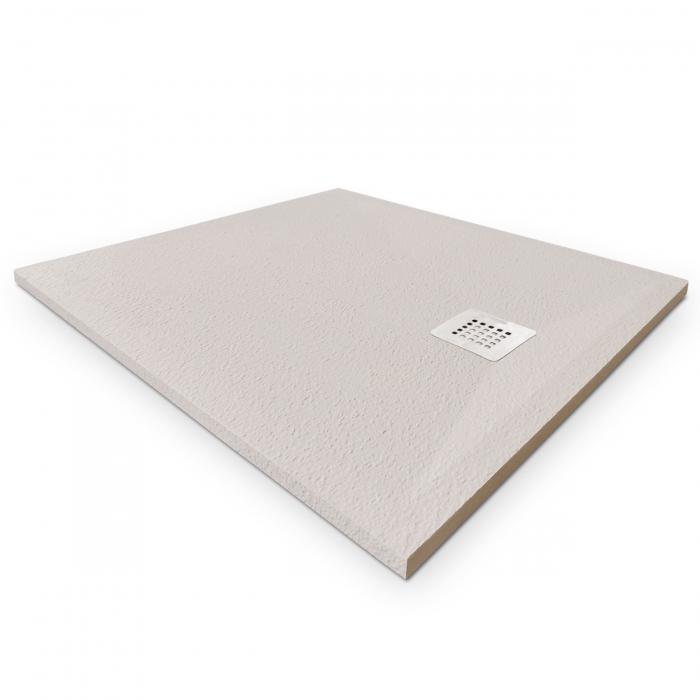 Cădiță de duș 90x100 cm formă dreptunghiulară culoare crem din compozit Eliza Cream [4]