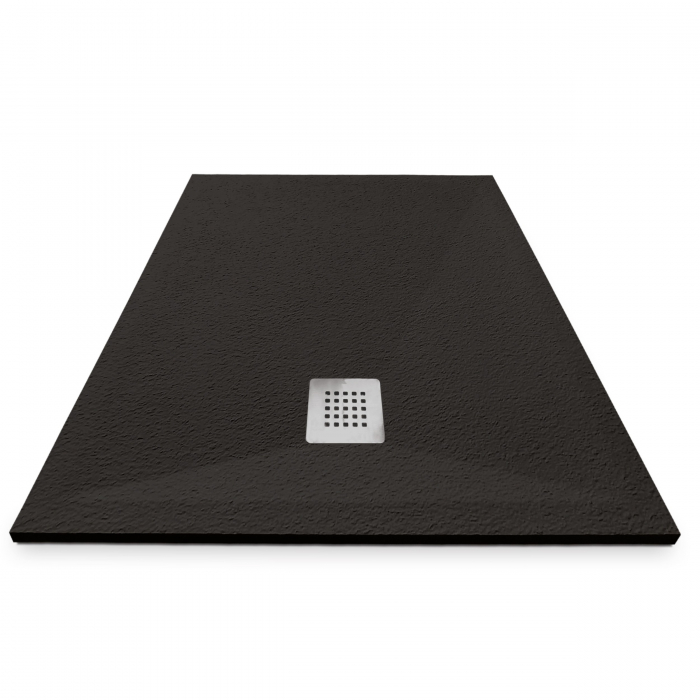 Cădiță de duș 80x80 cm formă pătrată culoare neagră din compozit Eliza Black [3]