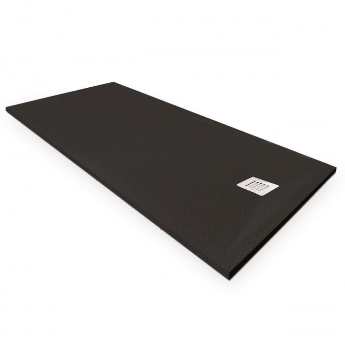 Cădiță de duș 70x140 cm formă dreptunghiulară culoare neagră din compozit Eliza Black [4]