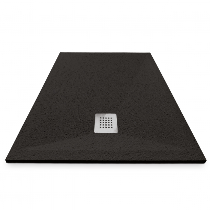 Cădiță de duș 90x90 cm formă pătrată culoare neagră din compozit Eliza Black [3]