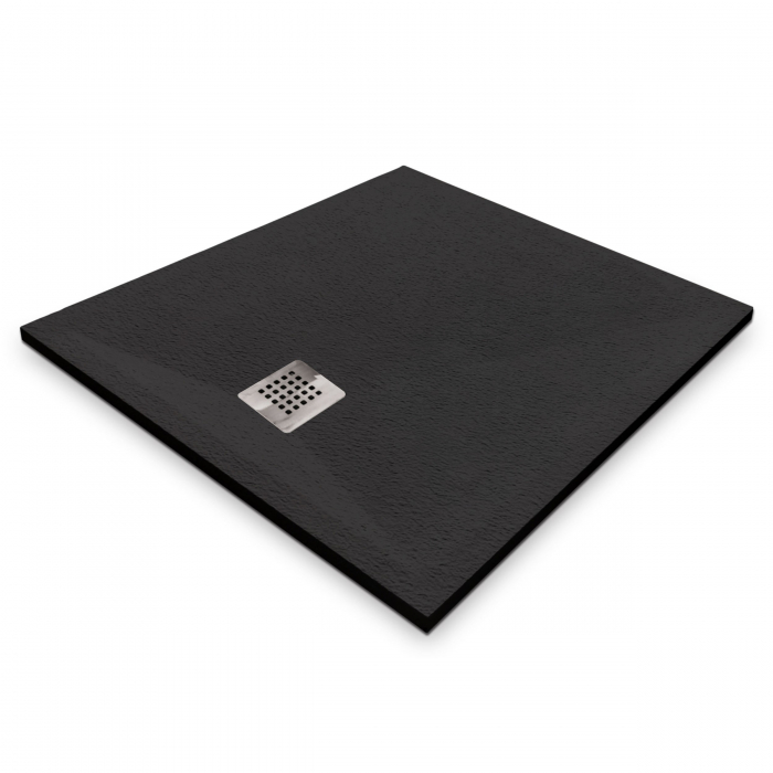 Cădiță de duș 80x80 cm formă pătrată culoare neagră din compozit Eliza Black [2]