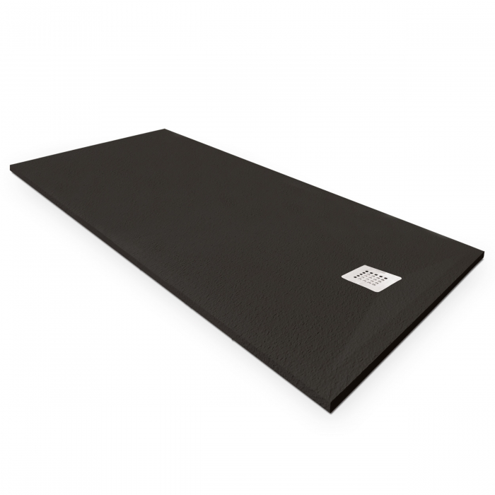 Cădiță de duș 80x140 cm formă dreptunghiulară culoare neagră din compozit Eliza Black [4]
