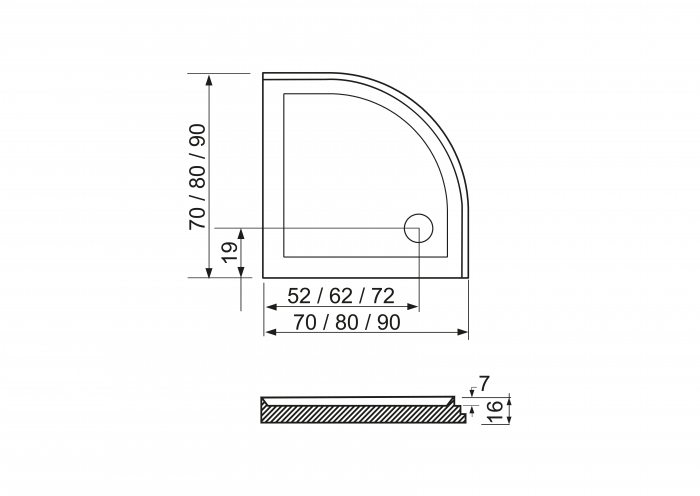 Cădiță duș 70x70 cm formă pătrată culoare neagră din acril sanitar Ema Black [5]