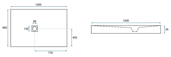 Cădiță duș mărime 90x120 cm culoare gri mat formă dreptunghiulară din acril mineral model model Grey Rock [6]