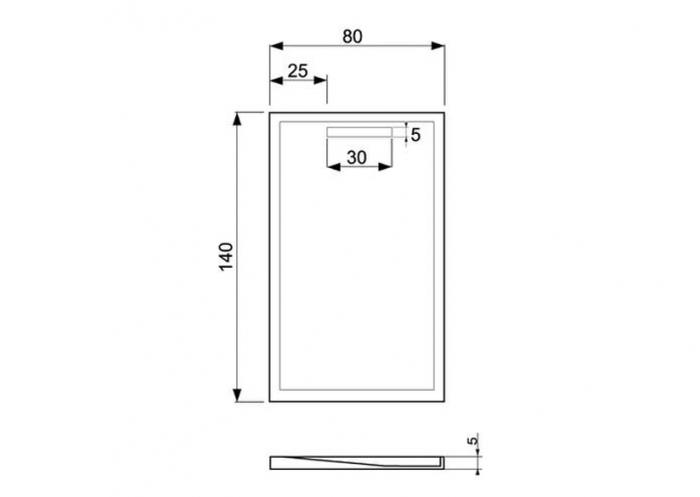Cădiță de duș din acril sanitar mărime 80x140 cm culoare albă formă dreptunghiulară model Iris White [9]