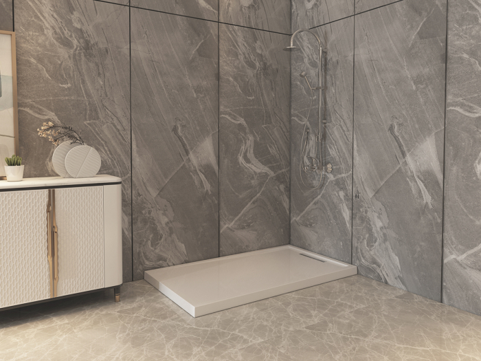 Cădiță de duș din acril sanitar mărime 80x140 cm culoare albă formă dreptunghiulară model Iris White [7]