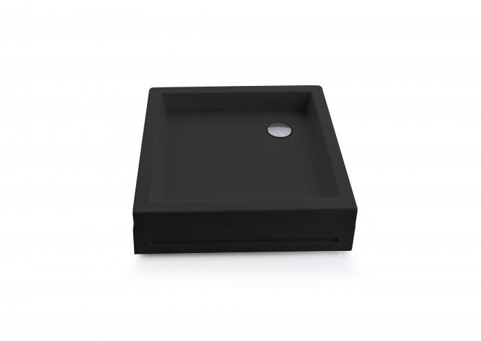 Cădiță de duș 70x70 cm formă pătrată culoare neagră din acril sanitar Raisa Black [2]