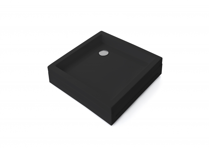 Cădiță de duș 70x70 cm formă pătrată culoare neagră din acril sanitar Raisa Black [3]