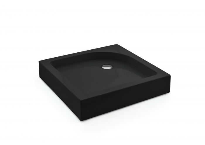 Cădiță de duș din acril sanitar mărime 80x80 cm culoare neagră formă pătrată model Sephora Black [3]