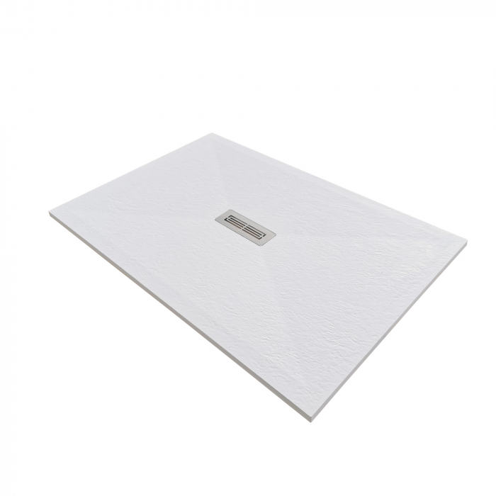 Cădiță de duș 80x160 cm formă dreptunghiulară culoare albă din compozit Electra White [3]