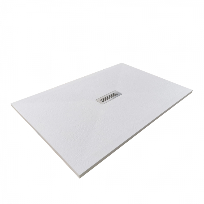 Cădiță de duș 80x160 cm formă dreptunghiulară culoare albă din compozit Electra White [2]