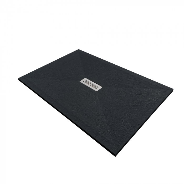 Cădiță de duș 70x120 cm formă dreptunghiulară culoare neagră din compozit Electra [2]