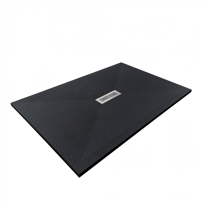Cădiță de duș 70x120 cm formă dreptunghiulară culoare neagră din compozit Electra [3]