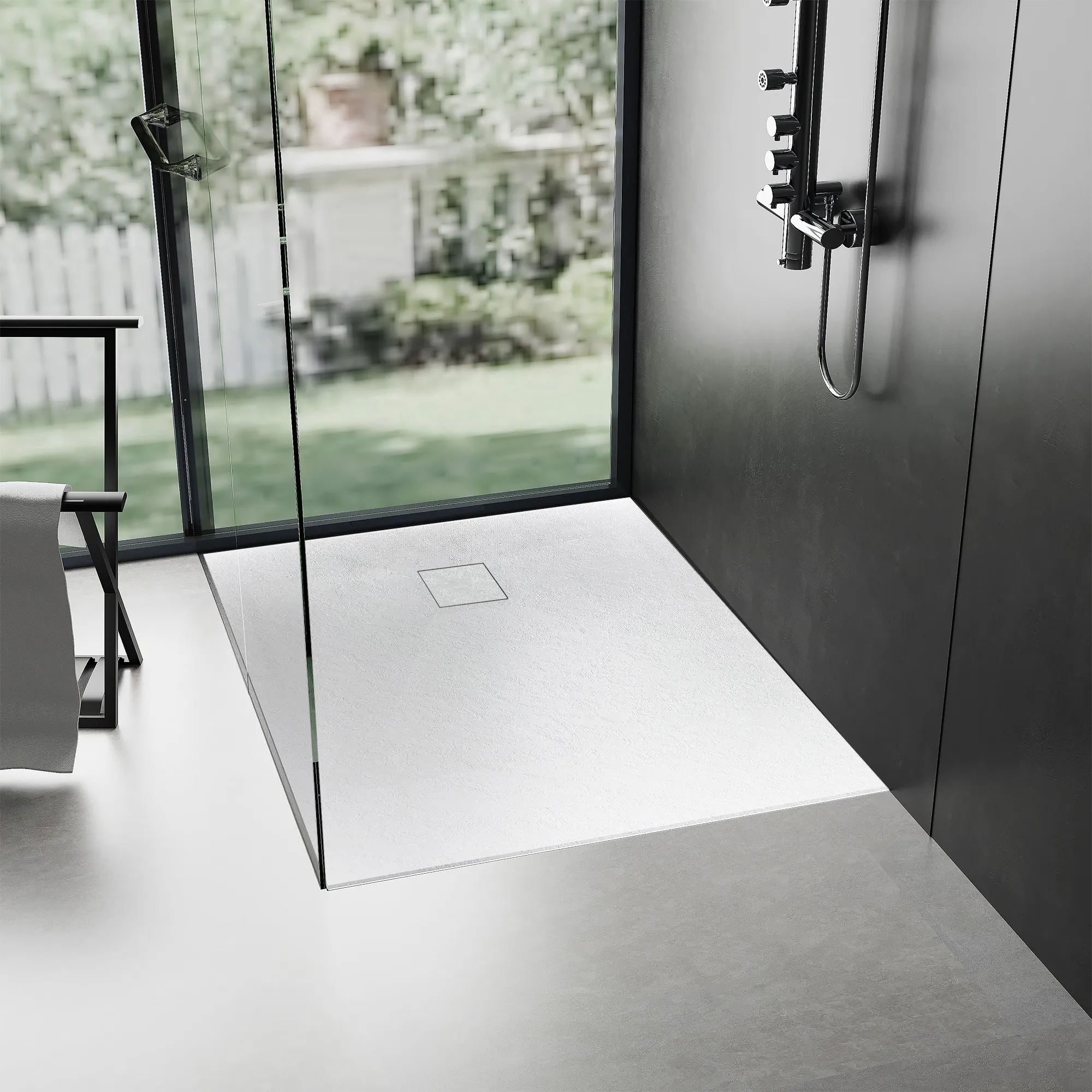Cădiță duș din compozit/ABS mărime 100x80 cm formă dreptunghiulară culoare albă model Magnum White [4]