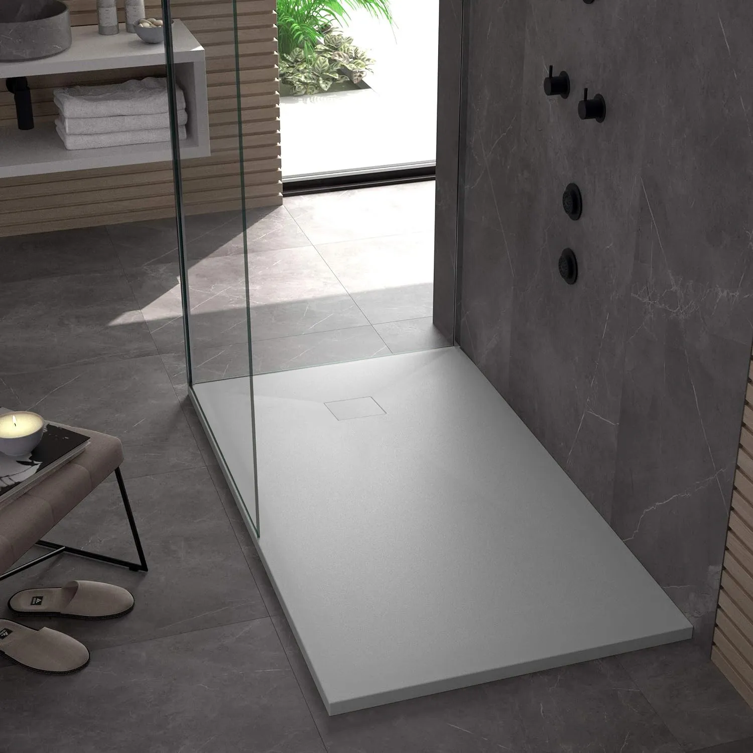 Cădiță duș din compozit/ABS mărime 100x80 cm formă dreptunghiulară culoare albă model Magnum White [2]