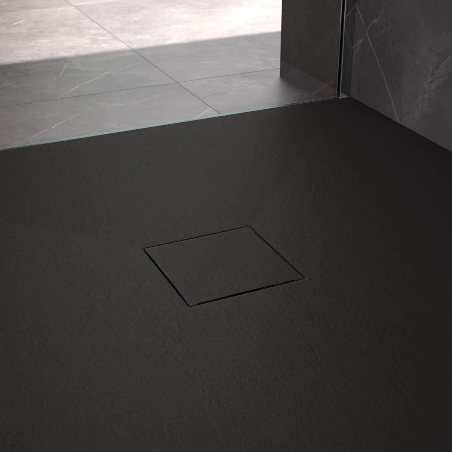 Cădiță duș din compozit/ABS mărime 90x90 cm formă pătrată culoare neagră model Magnum Black [5]