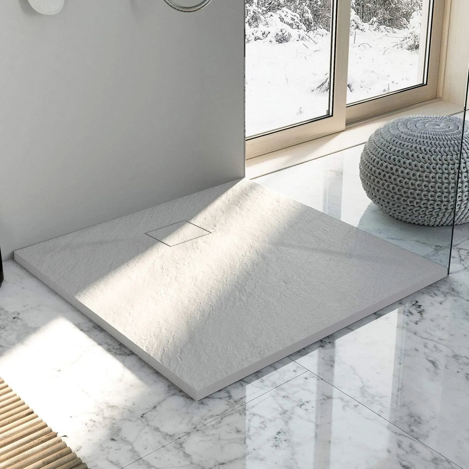 Cădiță duș din compozit/ABS mărime 90x90 cm formă pătrată culoare albă model Magnum White [2]
