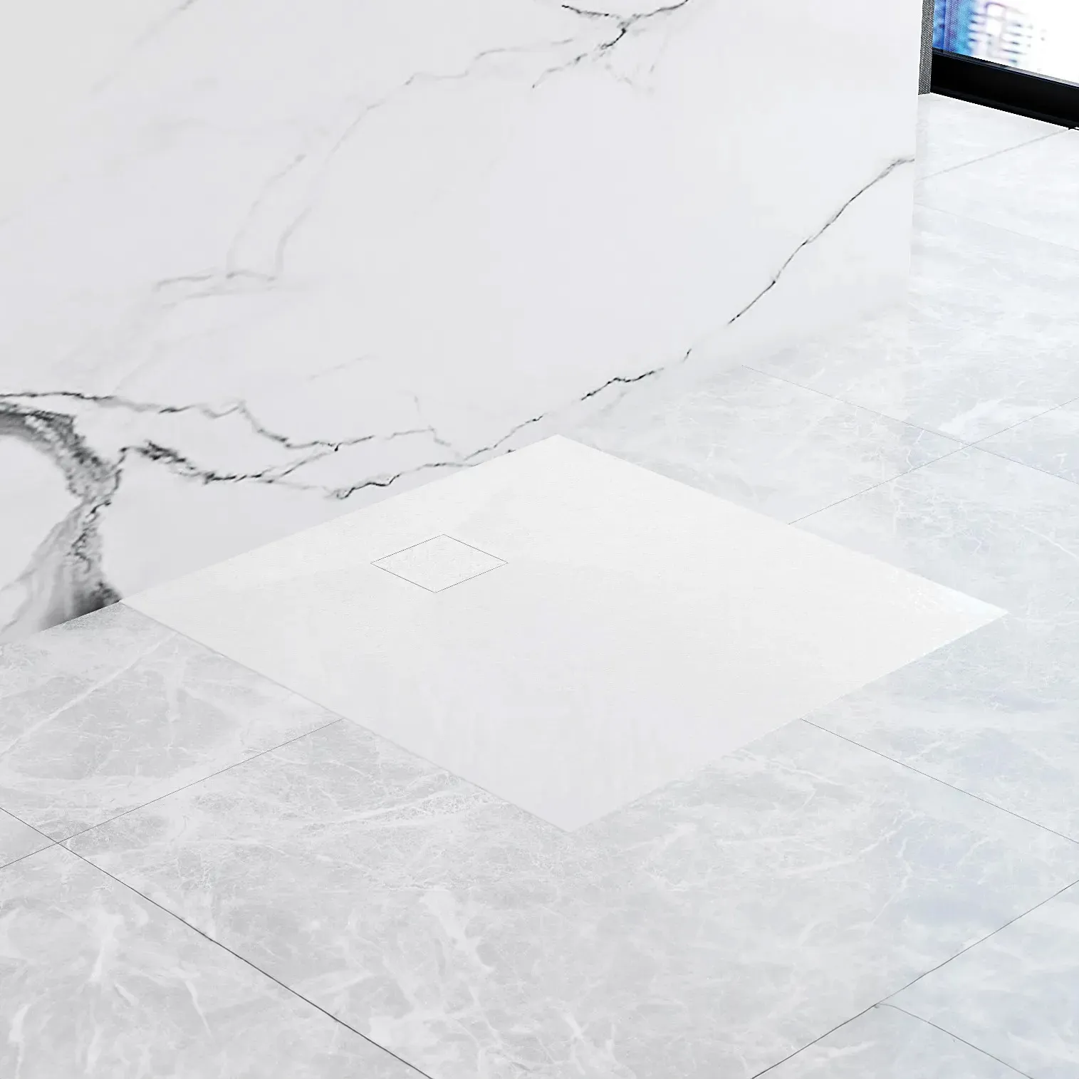 Cădiță duș din compozit/ABS mărime 90x90 cm formă pătrată culoare albă model Magnum White [4]