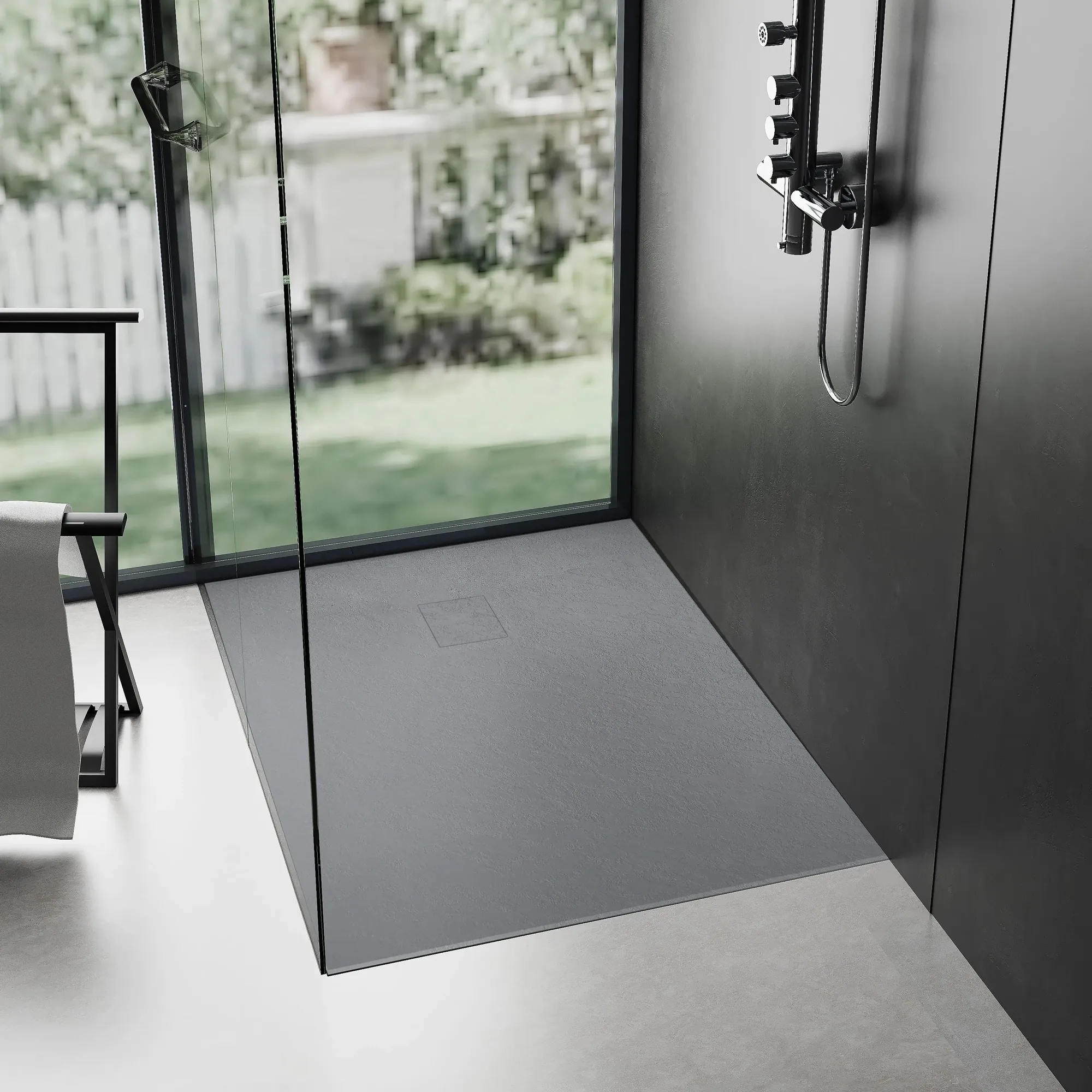 Cădiță duș din compozit/ABS mărime 120x90 cm formă dreptunghiulară culoare gri model Magnum Grey [5]