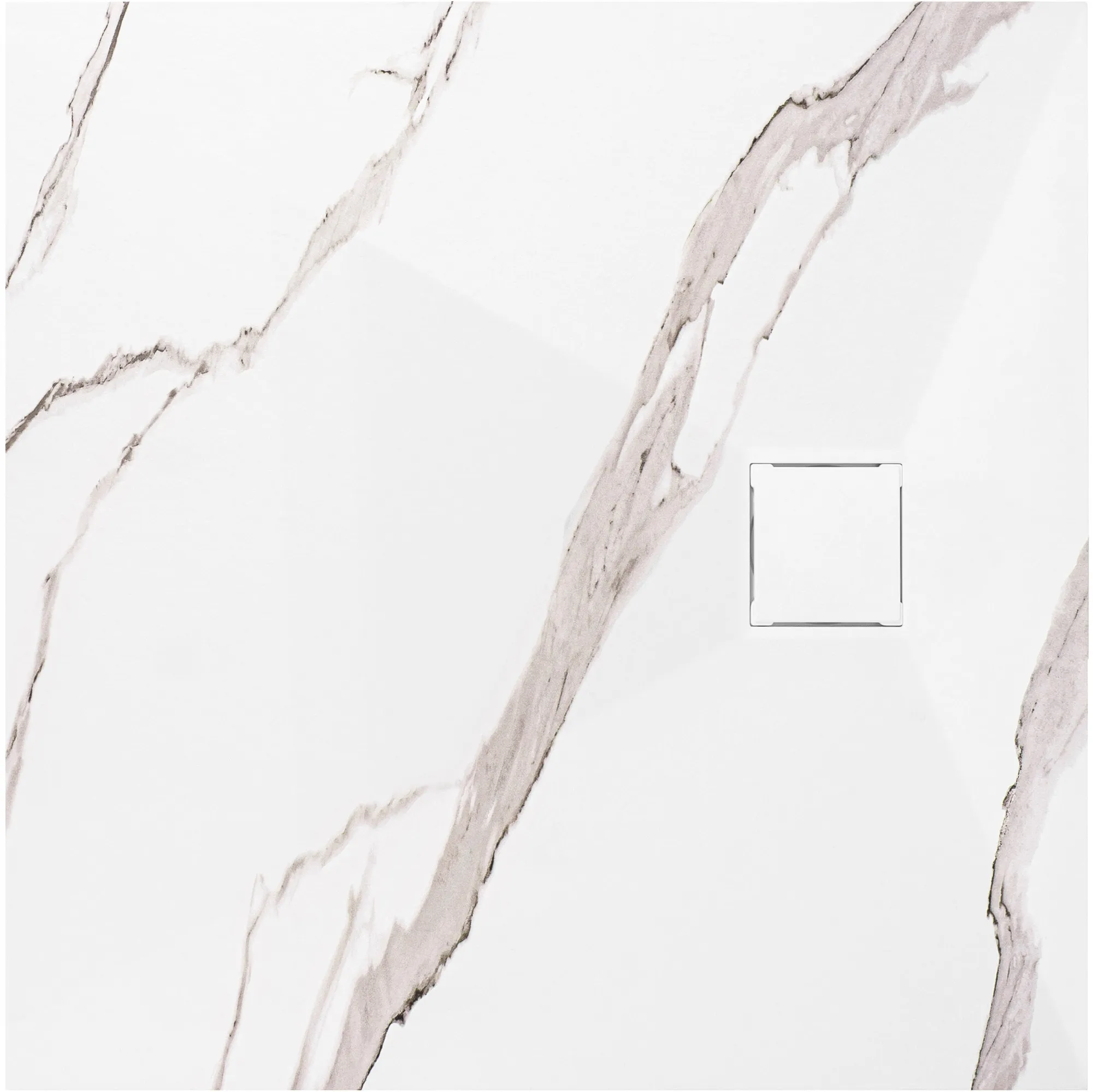 Cădiță duș din compozit/ABS mărime 90x90 cm formă pătrată finisaj imitație de piatră model Magnum Carrara White [1]