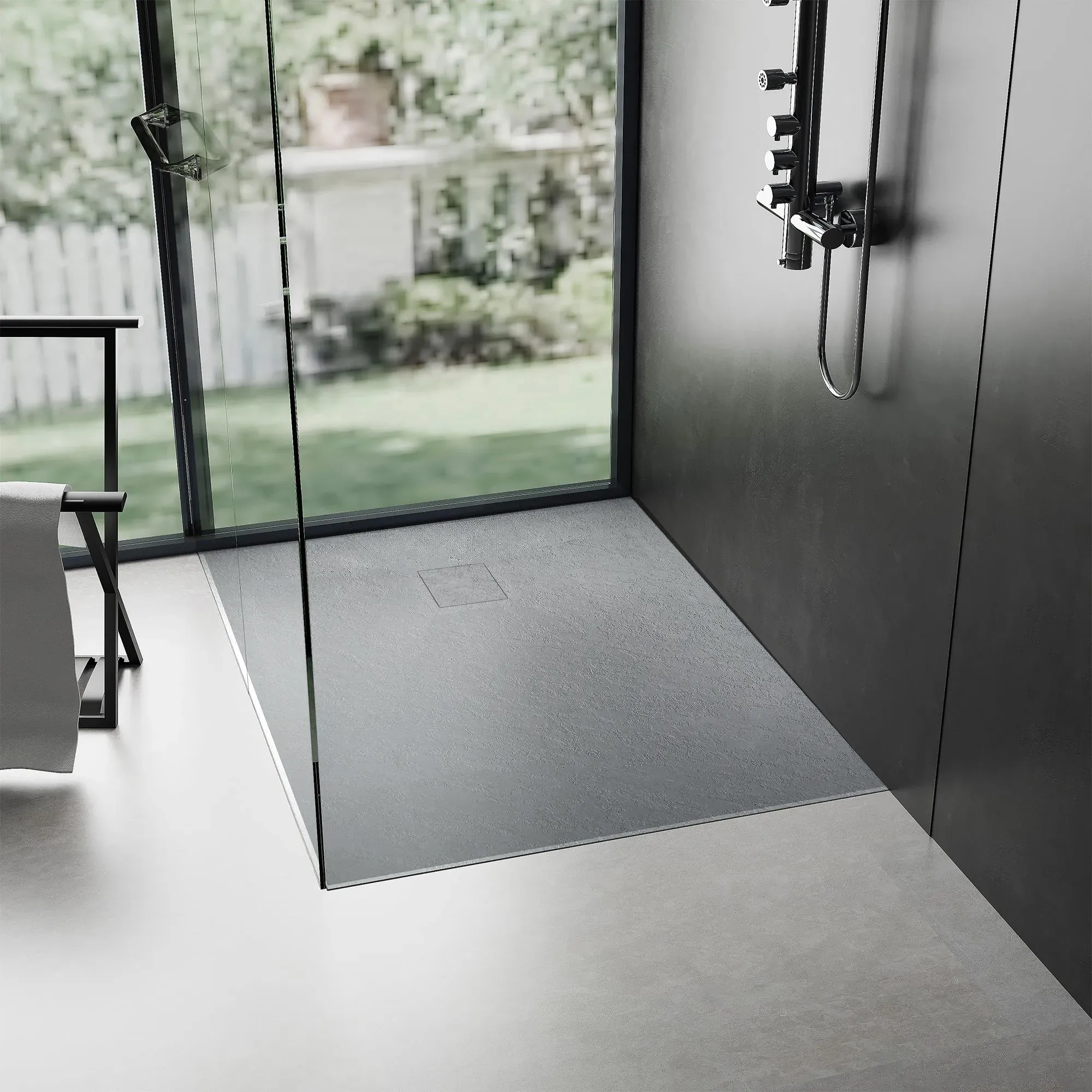 Cădiță duș din compozit/ABS mărime 90x90 cm formă pătrată culoare gri model Magnum Grey [4]