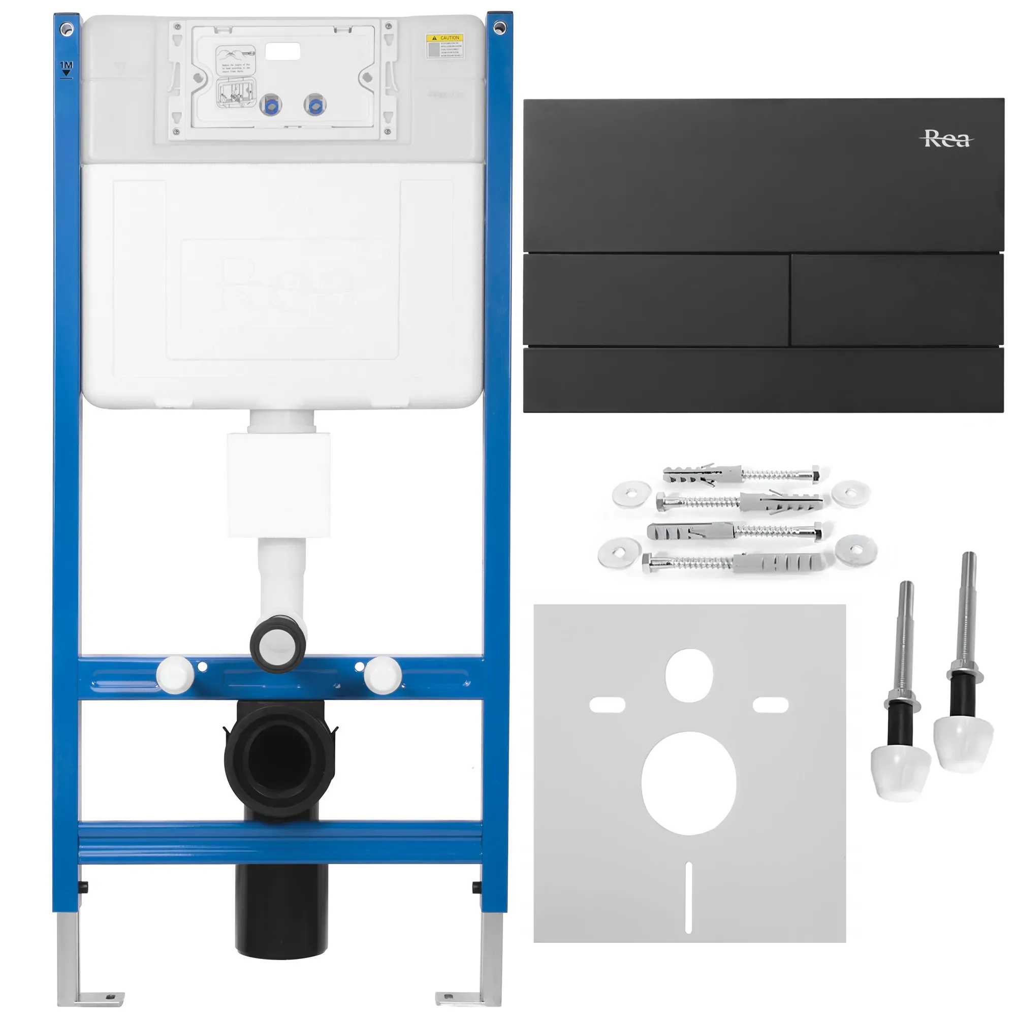 Cadru cu rezervor încastrat pentru wc + clapetă de acționare inclusă culoare negru mat model pătrat K011A-Q Black Matt [1]