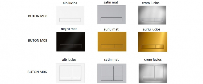 Cadru cu rezervor încastrat pentru wc + clapetă de acționare inclusă culoare negru mat și alb model pătrat M08 V1 Negru Mat/Alb - KKPOL [5]