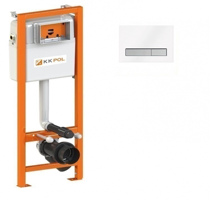 Cadru cu rezervor încastrat pentru wc + clapetă de acționare inclusă culoare satin mat model pătrat M08 Satin - KKPOL [2]