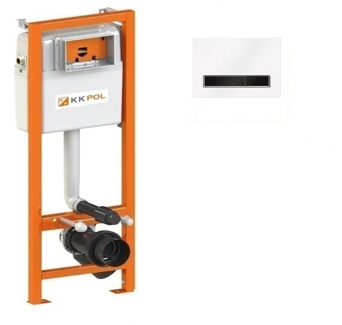 Cadru cu rezervor încastrat pentru wc + clapetă de acționare inclusă culoare satin mat model pătrat M08 Satin - KKPOL [3]