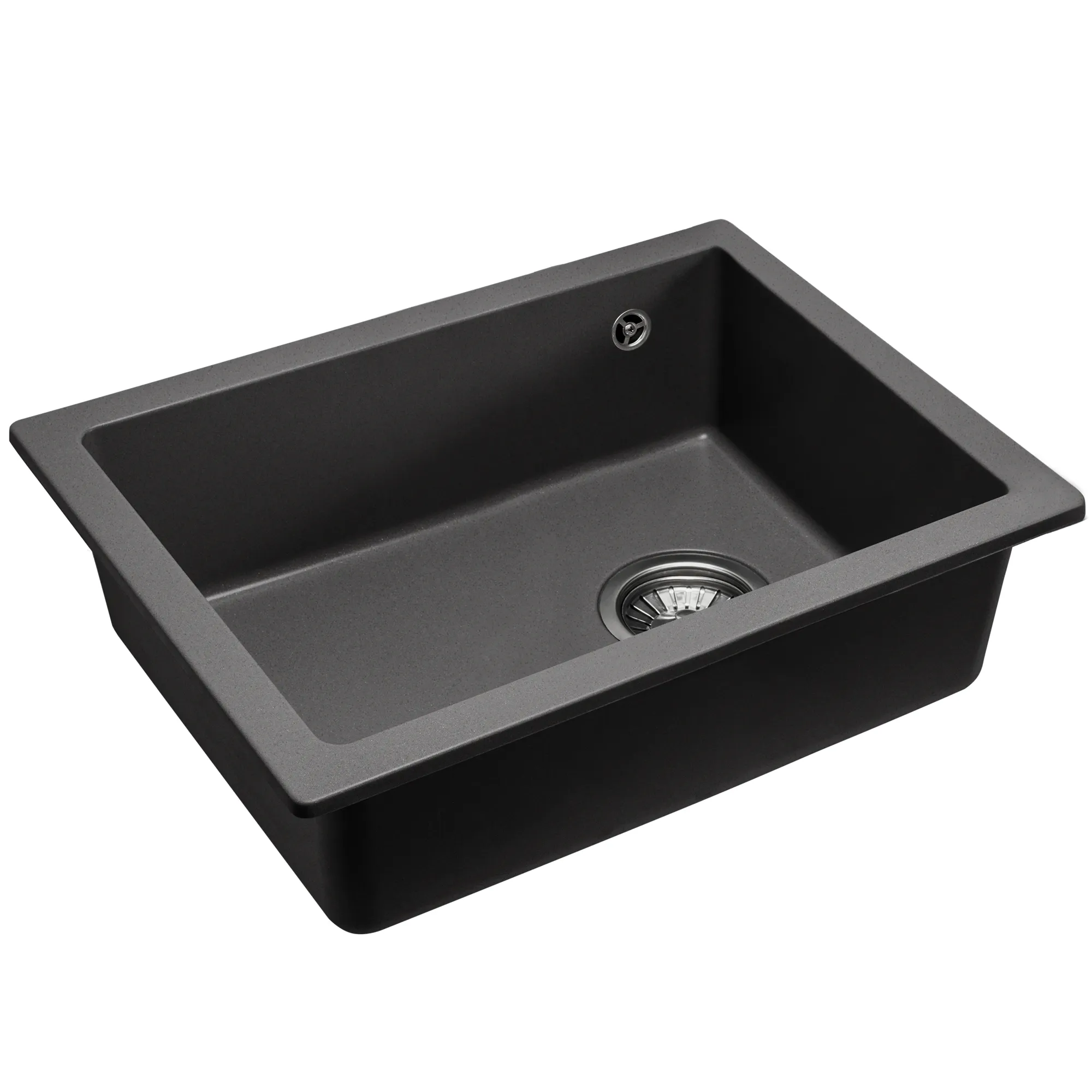 Chiuvetă bucătărie granit formă dreptunghiulară lungime 56 cm culoare negru pestriț model Nels Black [3]