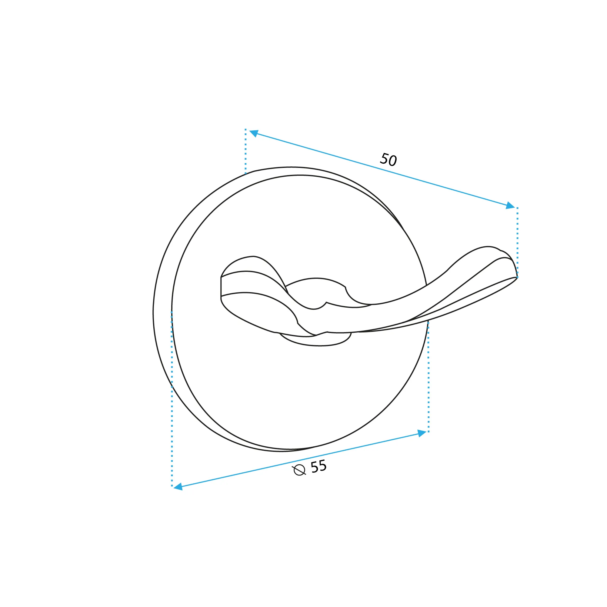 Cuier baie finisaj negru mat model rotund 332868A Retro Black [7]