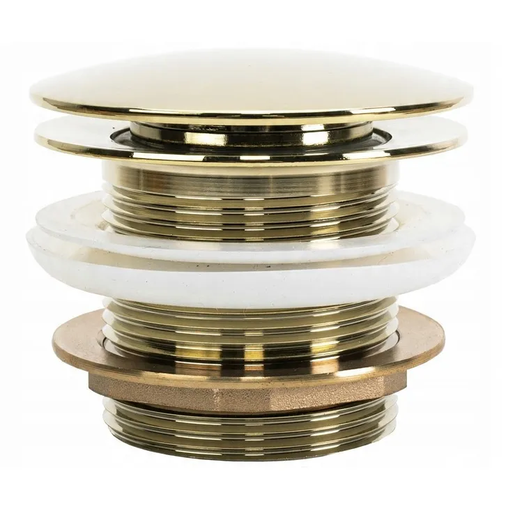 Dop pentru cadă universal culoare auriu lucios cu închidere click-clack model scurt Ventil Gold [2]