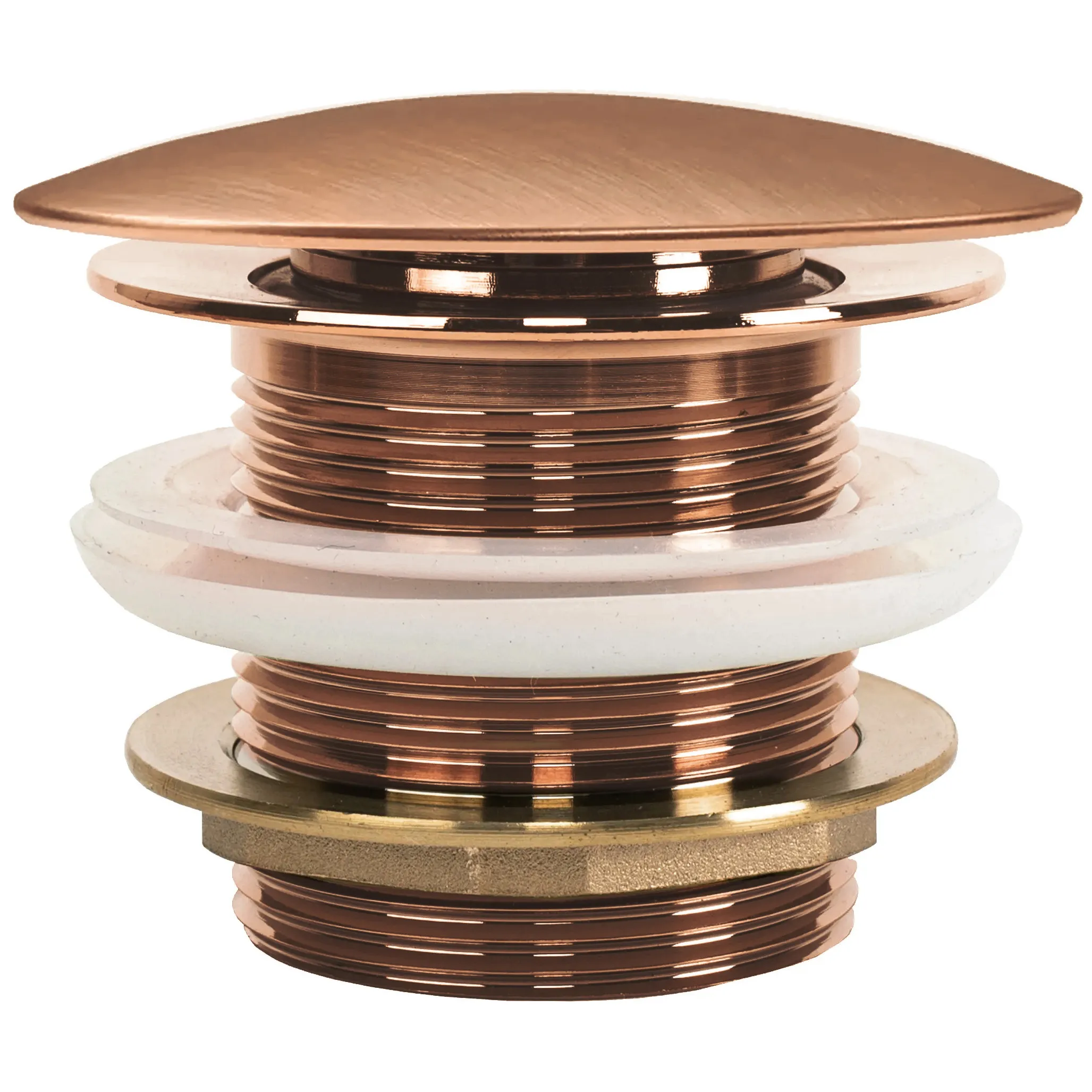Dop pentru cadă universal culoare cupru periat cu închidere click-clack model scurt Ventil Copper Brushed [2]