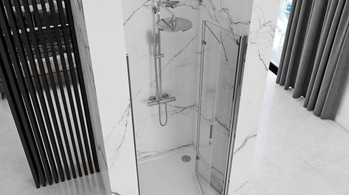 Ușă duș pliabilă mărime 100 cm culoare crom sticlă securizată transparentă model Molier Chrome [2]
