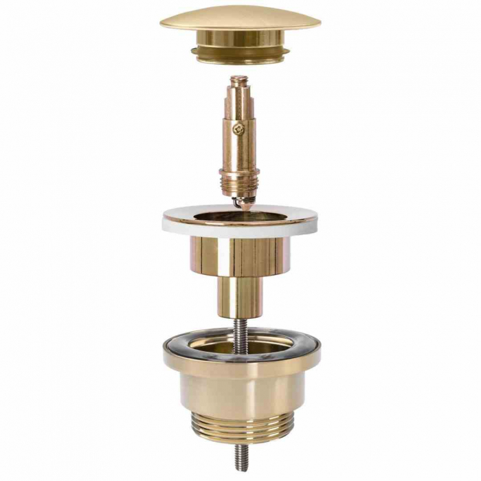 Dop pentru lavoar universal culoare auriu periat cu închidere click-clack model Ventil Brushed Gold [4]