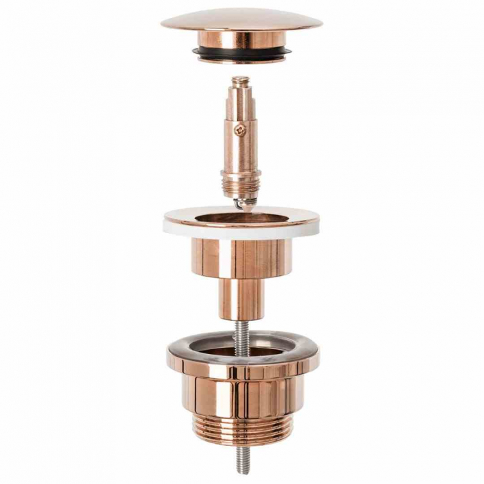 Dop pentru lavoar universal culoare roz auriu lucios cu închidere click-clack model Ventil Pink Gold [3]