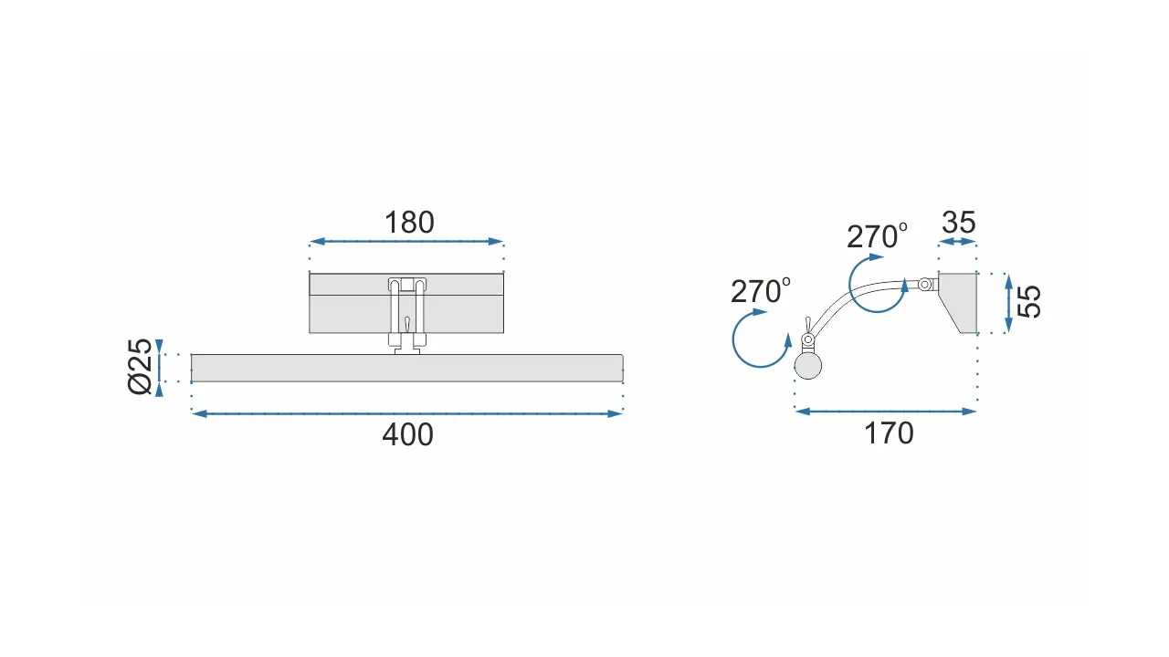 Aplică de baie LED pentru oglindă culoare crom lungime 40 cm model APP364 [8]