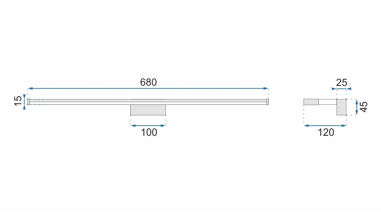 Aplică de baie LED pentru oglindă culoare crom lungime 68 cm model APP370 [6]