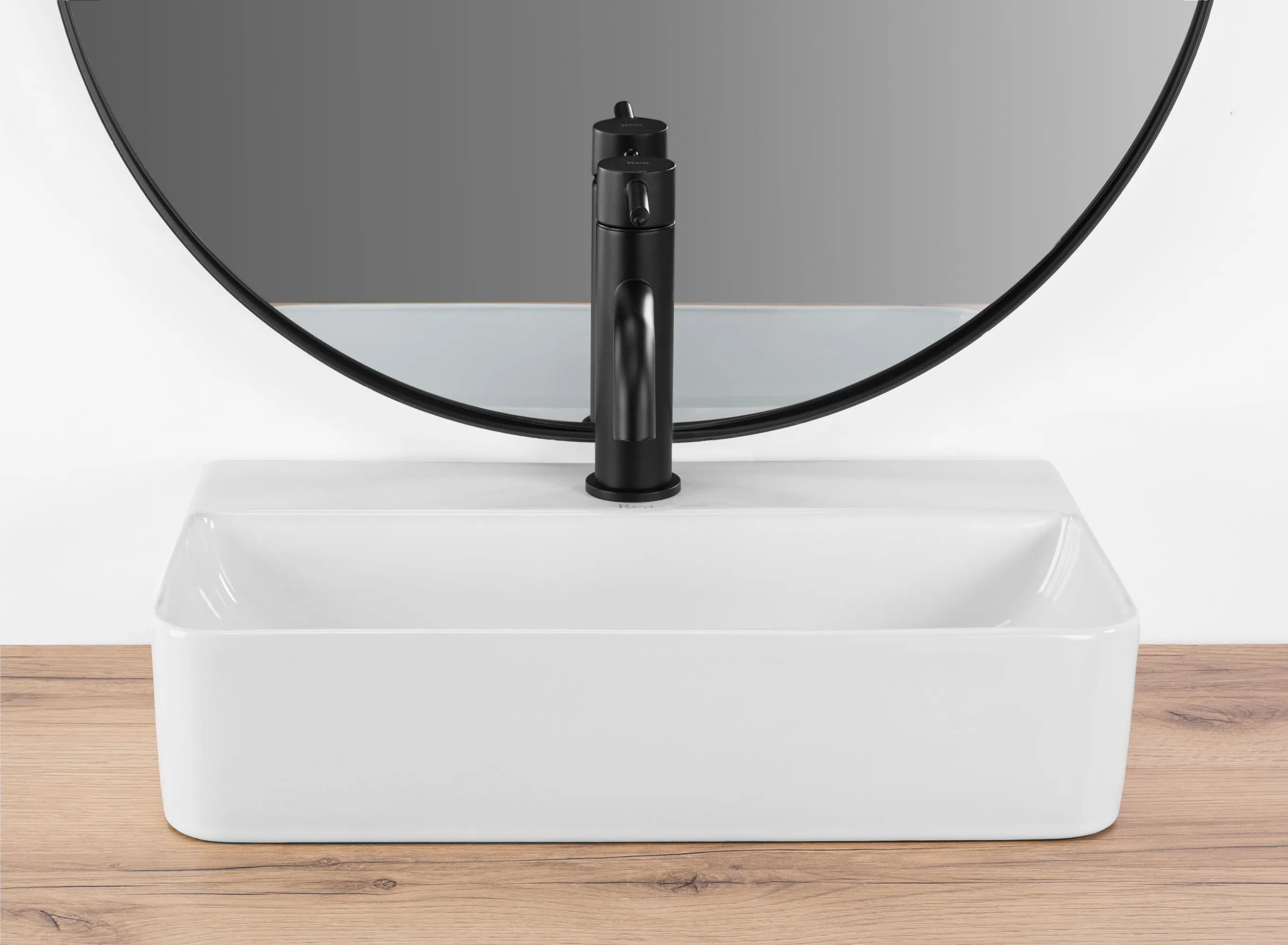 Lavoar baie pe blat formă dreptunghiulară lungime 45.5 cm culoare alb model Naomi White [4]