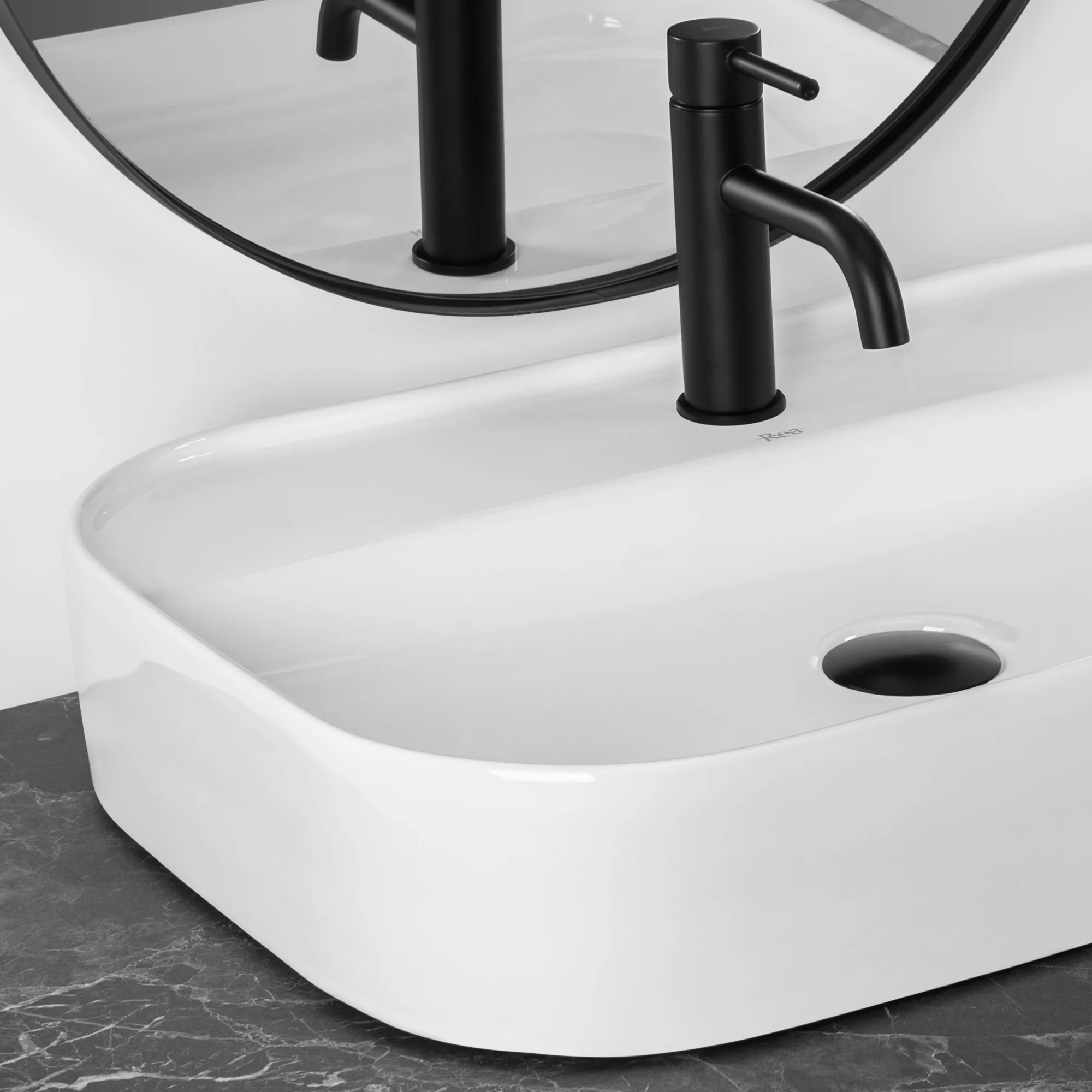 Lavoar baie pe blat formă dreptunghiulară lungime 65 cm culoare alb model Verona White [5]