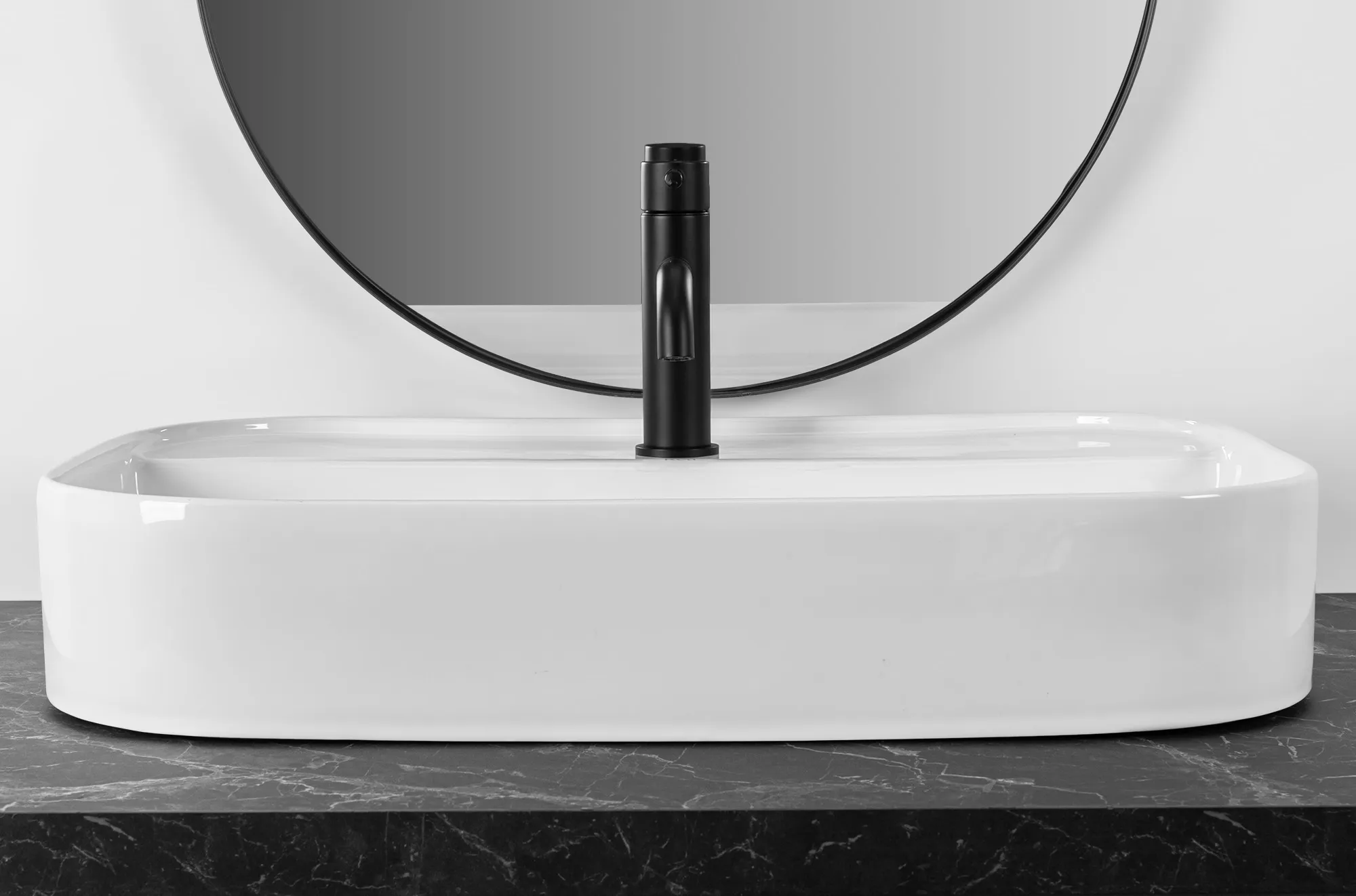 Lavoar baie pe blat formă dreptunghiulară lungime 65 cm culoare alb model Verona White [3]
