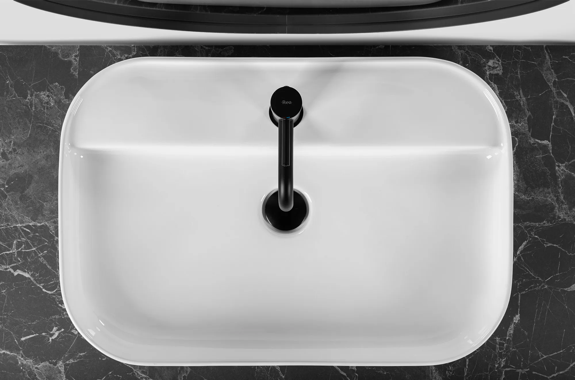 Lavoar baie pe blat formă dreptunghiulară lungime 65 cm culoare alb model Verona White [4]