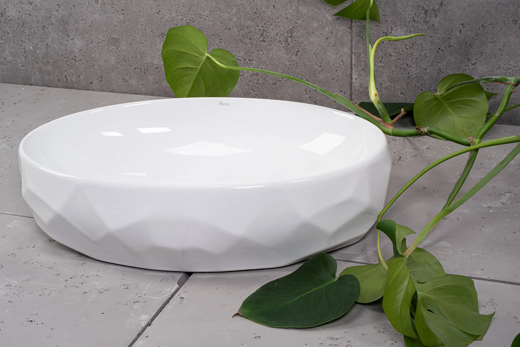 Lavoar baie pe blat formă ovală lungime 60 cm culoare alb model Maya White [2]