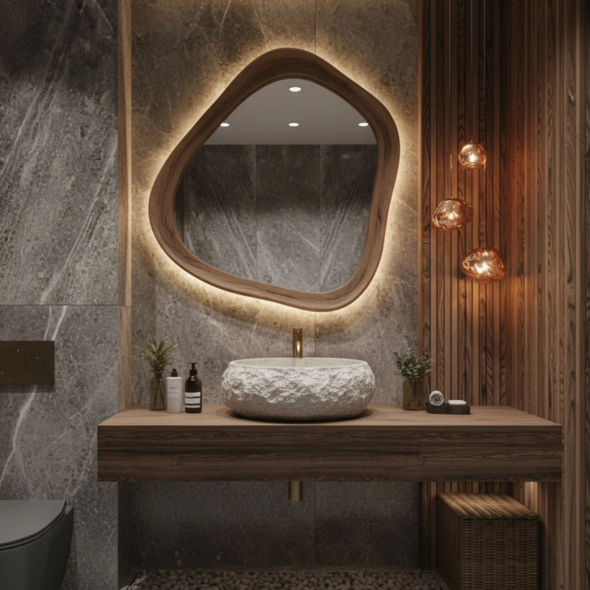 Lavoar baie pe blat formă ovală lungime 48 cm culoare crem model Mika [4]