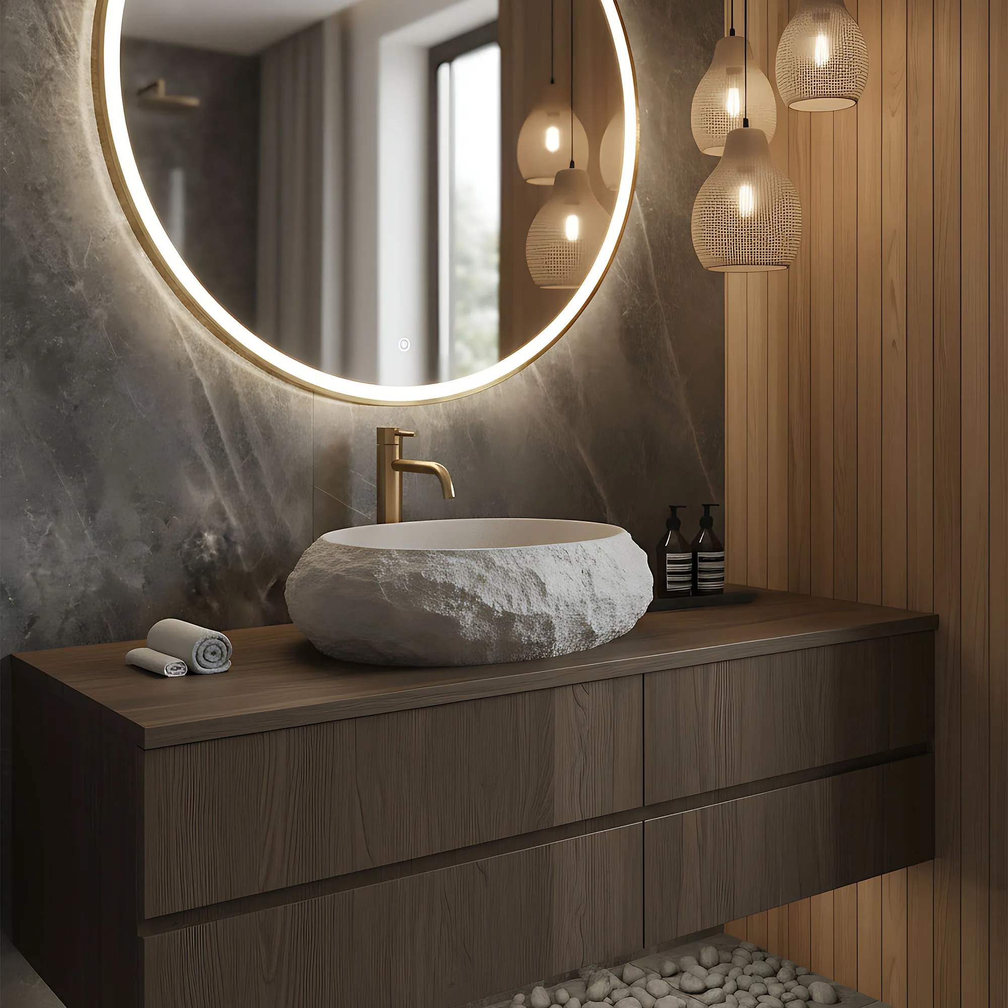 Lavoar baie pe blat formă ovală lungime 48 cm culoare crem model Mika [3]