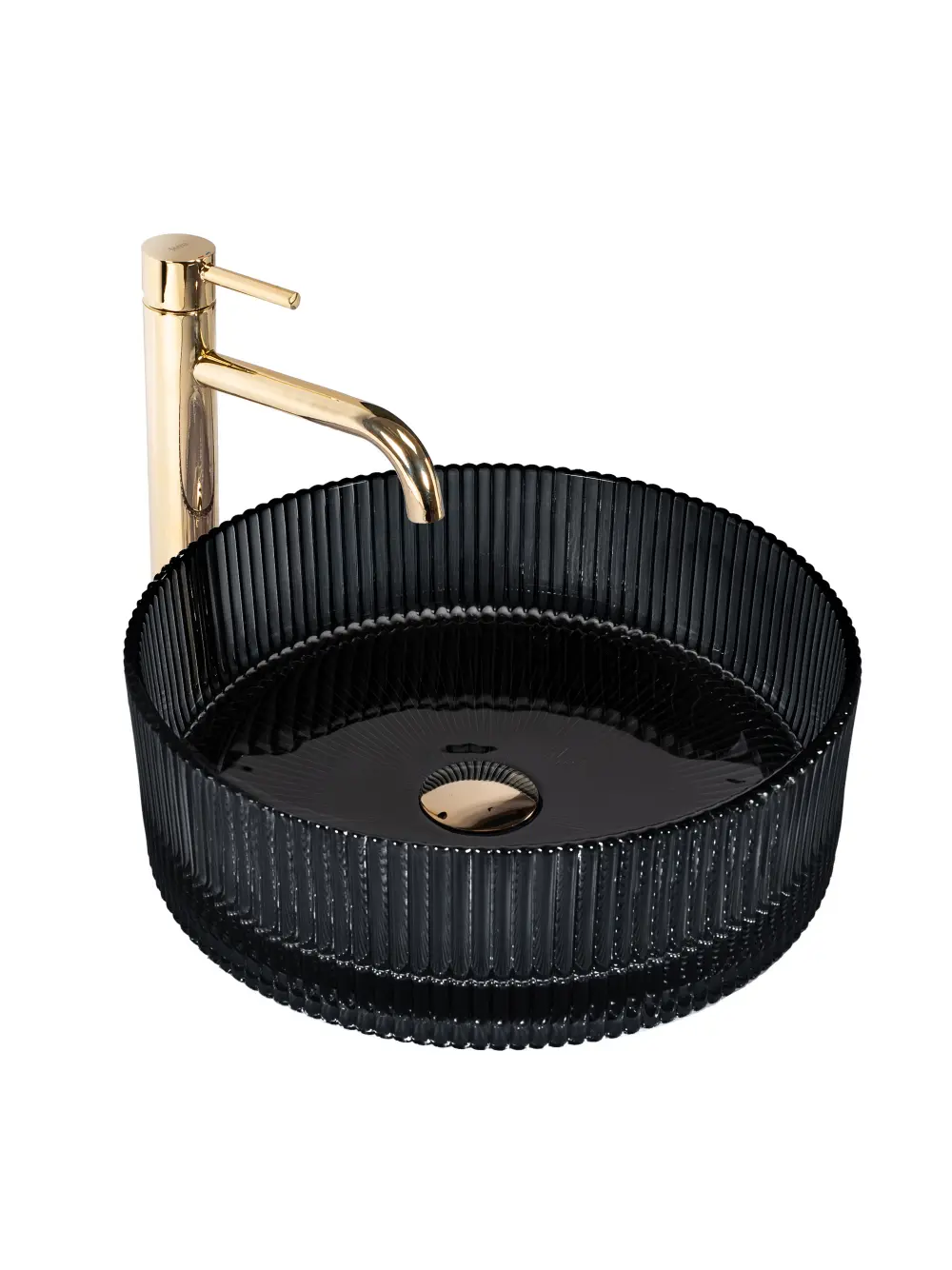 Lavoar baie pe blat formă rotundă lungime 36 cm culoare neagră model Ingrid Black [1]