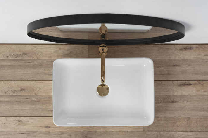 Lavoar baie pe blat formă dreptunghiulară lungime 51 cm culoare alb model Avia [5]