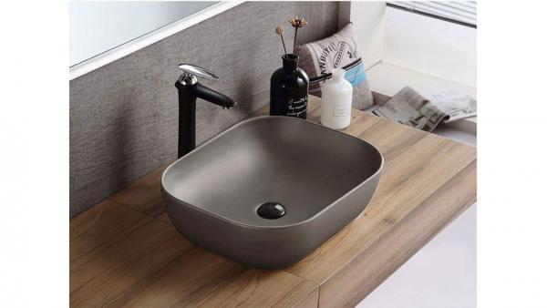 Lavoar baie pe blat formă dreptunghiulară lungime 46 cm culoare gri mat model Belinda Grey Mat [2]