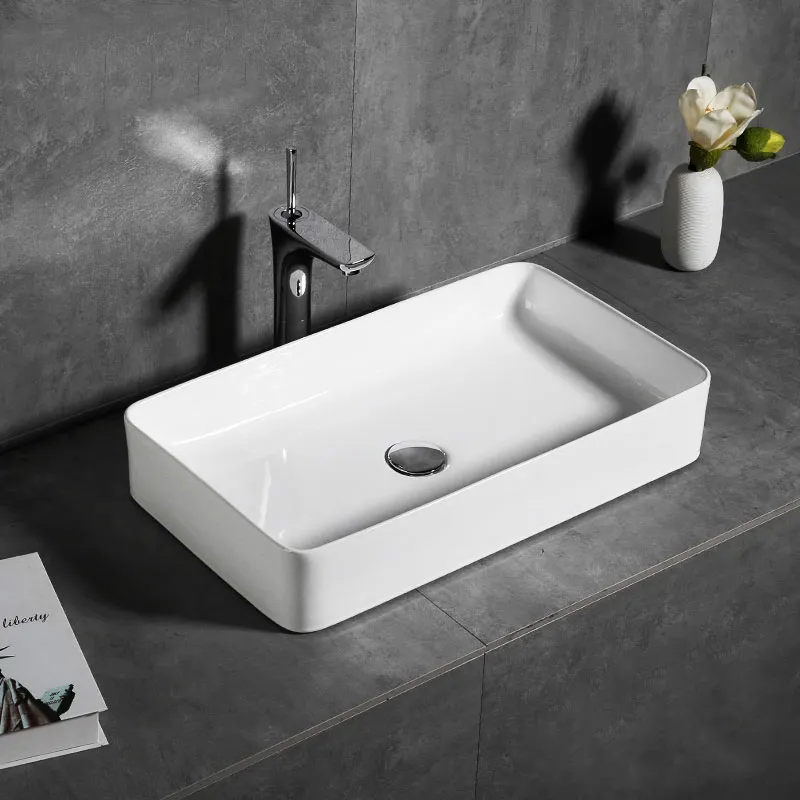 Lavoar pe blat formă dreptunghiulară lungime 61 cm culoare alb model Denis White [4]