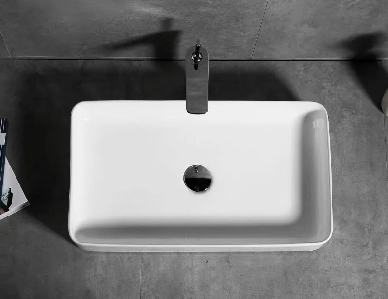 Lavoar pe blat formă dreptunghiulară lungime 61 cm culoare alb model Denis White [3]